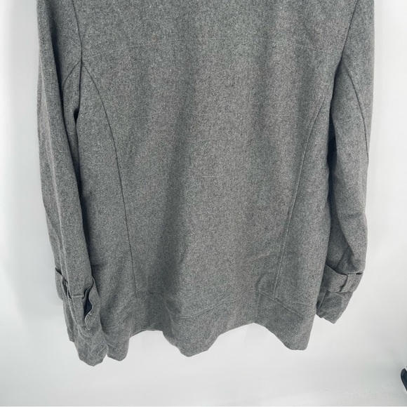 Burton Pea Coat Jacket Womens Size L Gray Wool Blend Double Breasted Pockets - Picture 9 of 11